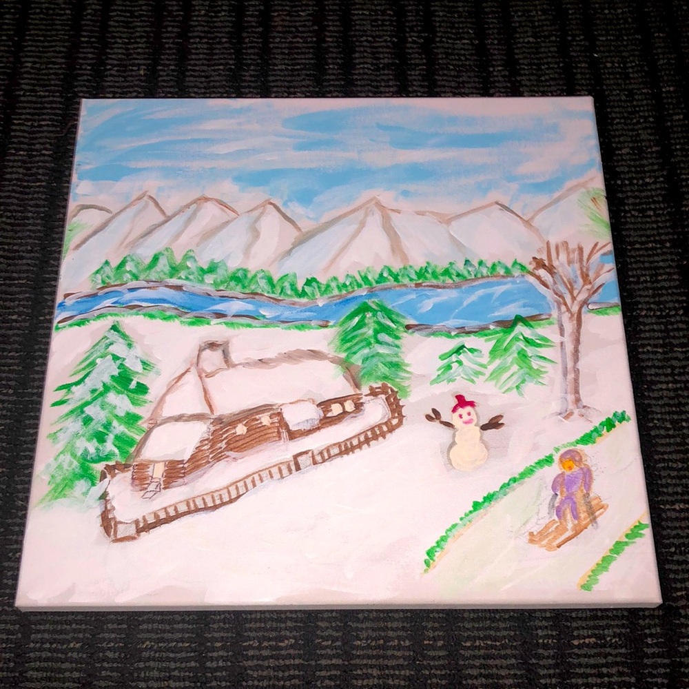 🏋️‍♂️ Winter Wonderland Canvas Art Painted by My Mom: Rosemarie A. Smith